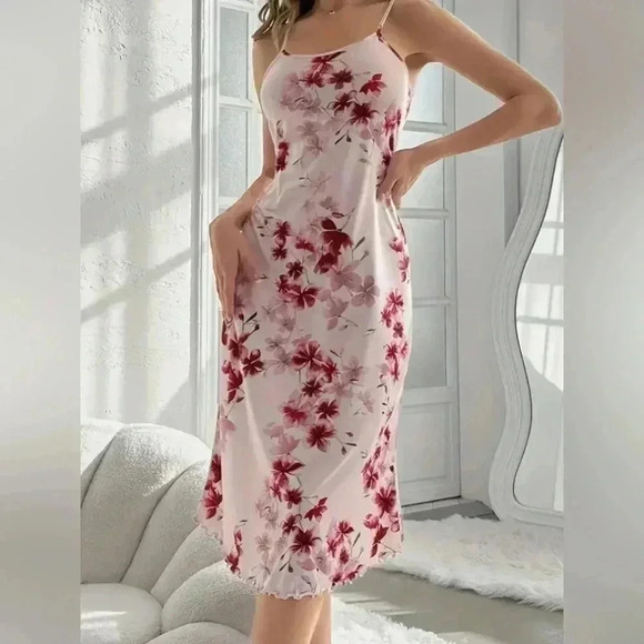 Floral Backless Slip Nightdress - Size 6 - Picture 1 of 2